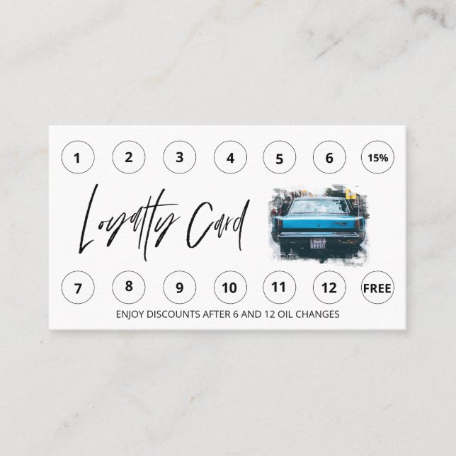 Tarjeta De Fidelización *~* Lavado de coches - Recompensas de LOGO QR del  (Anverso)