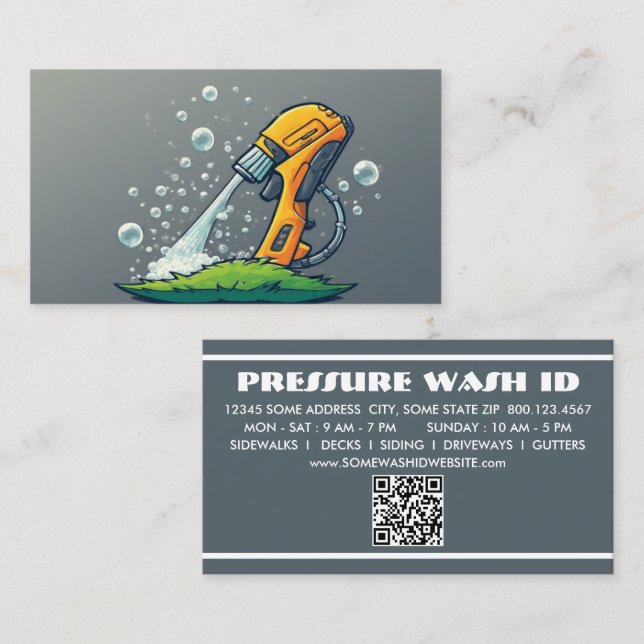 Tarjeta De Fidelización LAVADORA A PRESIÓN con código qr (Anverso / Reverso)