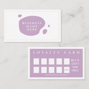 Tarjeta De Fidelización Lavender Cute Minimalista Salón Cafetería
