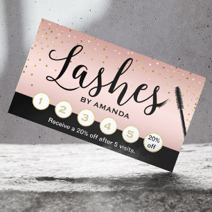 Tarjeta De Fidelización Lazas maquiladoras Artista Rosa de oro Lealtad