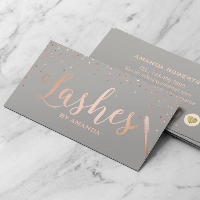 Tarjeta De Fidelización Lazas maquillaje Artista Rosa Oro y Lealtad Gris (Subido por el creador)
