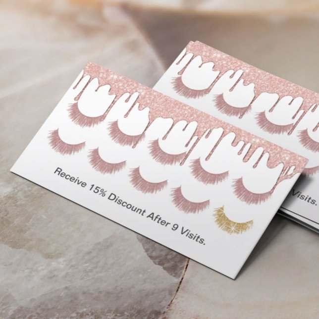 Tarjeta De Fidelización Lazas Salon Rosa Oro Perforación Lealtad (Subido por el creador)
