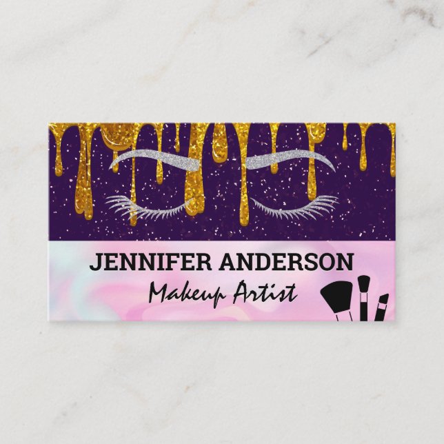 Tarjeta De Fidelización Lazos oculares | Perforación Purpurina | Cepillos  (Anverso)