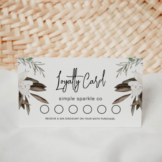 Tarjeta De Fidelización Leafy Boho Floral (Subido por el creador)