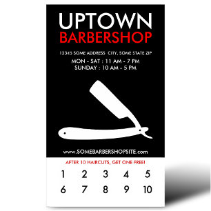 Tarjeta De Fidelización lealtad a la barbería de uptown