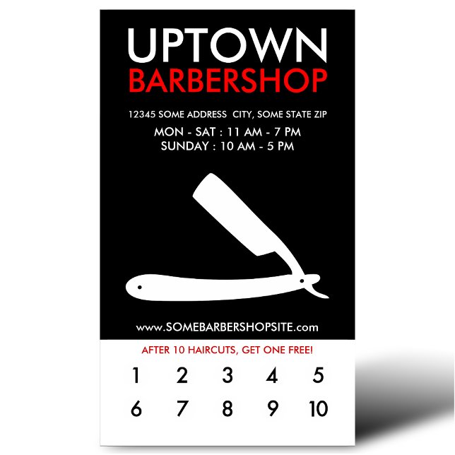 Tarjeta De Fidelización lealtad a la barbería de uptown (Subido por el creador)
