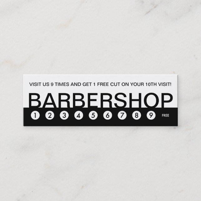 Tarjeta De Fidelización lealtad al cliente de bold BARBERSHOP (Anverso)