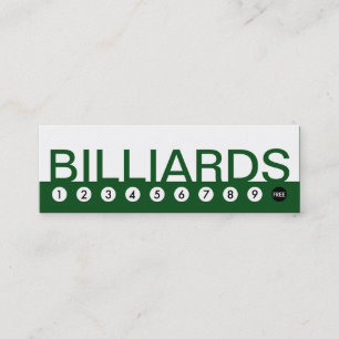 Tarjeta De Fidelización lealtad al cliente de bold BILLIARDS