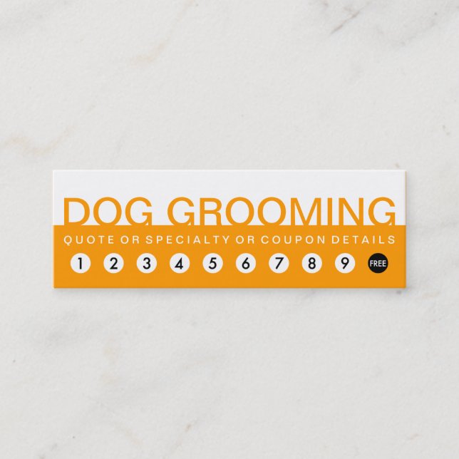 Tarjeta De Fidelización lealtad al cliente de bold DOG GROOMING (Anverso)
