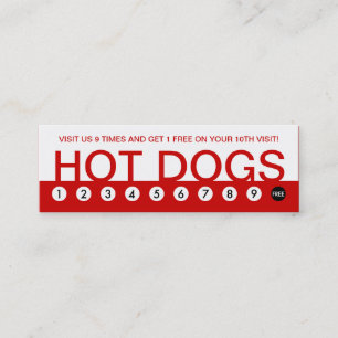 Tarjeta De Fidelización lealtad al cliente de bold HOT DOGS