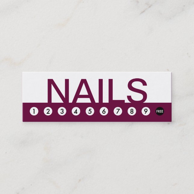 Tarjeta De Fidelización lealtad al cliente de bold NAIL SALON (Anverso)