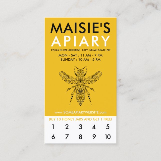 Tarjeta De Fidelización lealtad al norte de APIARY (Anverso)