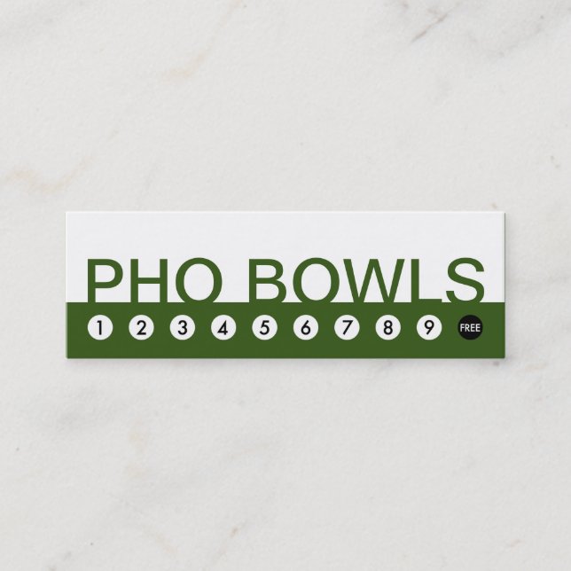 Tarjeta De Fidelización lealtad audaz al cliente de PHO BOWLS (Anverso)