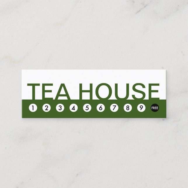 Tarjeta De Fidelización lealtad audaz al cliente de TEA HOUSE (Anverso)