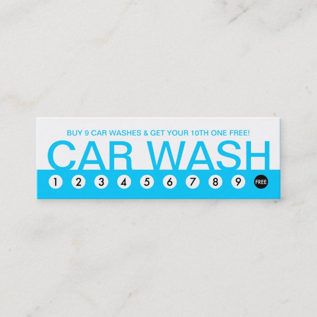 Tarjeta De Fidelización lealtad audaz del cliente de CAR WASH (Anverso)