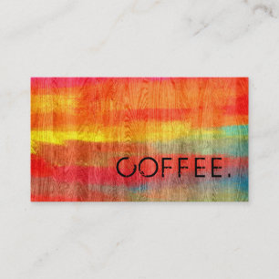 Tarjeta De Fidelización Lealtad Café Punch Colorful Modern Wood Look #11
