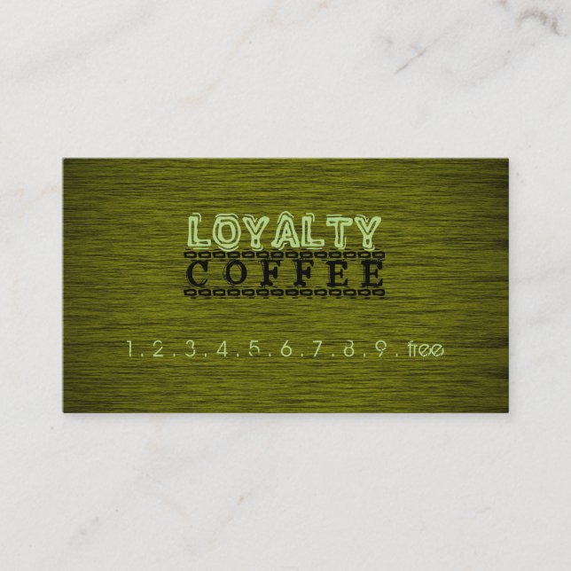 Tarjeta De Fidelización Lealtad Café Punch Wood Look #6 (Anverso)
