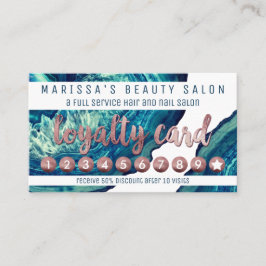 Tarjeta De Fidelización Lealtad color de rosa de piedra del oro de Geode