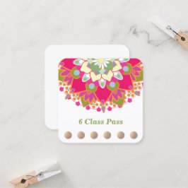 Tarjeta De Fidelización Lealtad colorida de Lotus Yoga 6 Class Punch