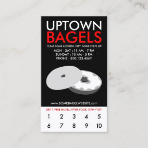Tarjeta De Fidelización lealtad de bagels de uptown