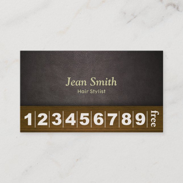 Tarjeta De Fidelización Lealtad de cuero y lealtad de madera estilo pelo (Anverso)