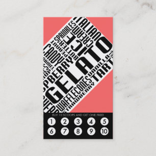 Tarjeta De Fidelización lealtad de gelato (wordWEBs)
