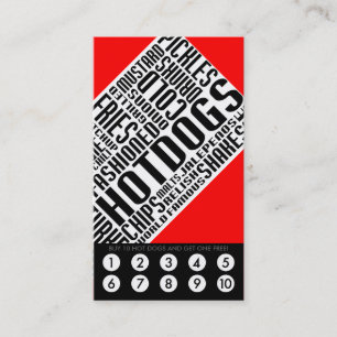 Tarjeta De Fidelización lealtad de hot dog (wordWEBs)