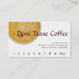 Tarjeta De Fidelización Lealtad de la bebida del café de Demi