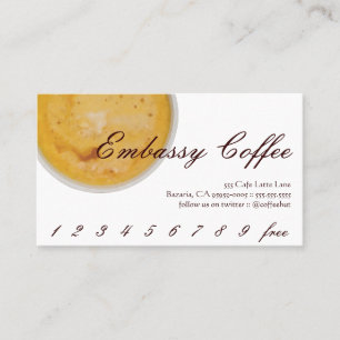 Tarjeta De Fidelización Lealtad de la bebida del café de la
