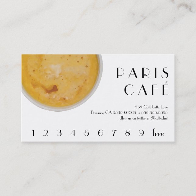 Tarjeta De Fidelización Lealtad de la bebida del café del café de (Anverso)