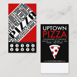 Tarjeta De Fidelización lealtad de la pizza (wordWEBs)