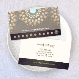 Tarjeta De Fidelización Lealtad de oro Mandala Yoga 10 Class Punch