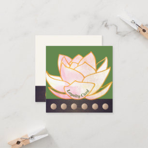 Tarjeta De Fidelización Lealtad de Pink Lotus Mandala 6 Punch