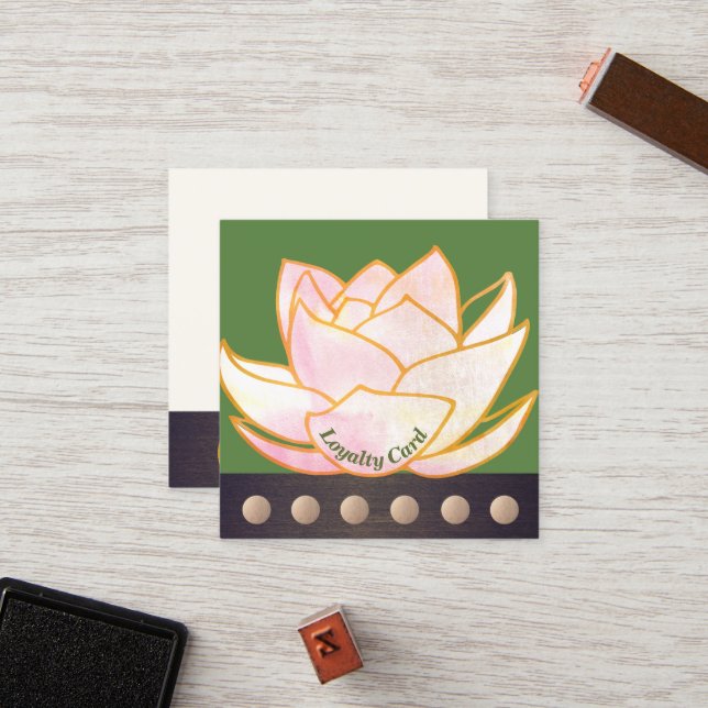 Tarjeta De Fidelización Lealtad de Pink Lotus Mandala 6 Punch (Anverso/Reverso In Situ)