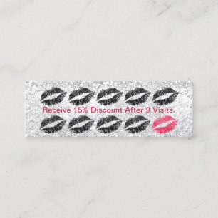 Tarjeta De Fidelización Lealtad de plata de los labios del negro del saló