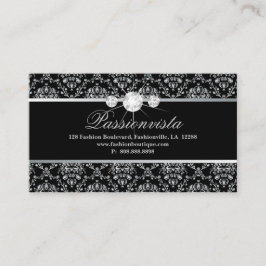 Tarjeta De Fidelización Lealtad de plata del damasco de los diamantes