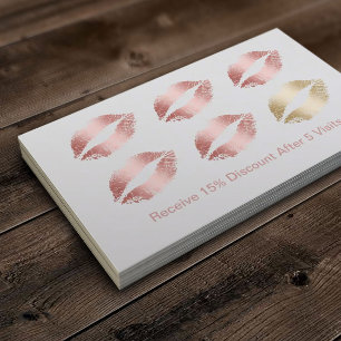 Tarjeta De Fidelización Lealtad de plata subió de los labios del oro del