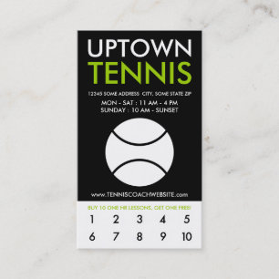 Tarjeta De Fidelización lealtad de tenis en el centro