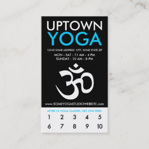Tarjeta De Fidelización lealtad de yoga en el centro de la ciudad