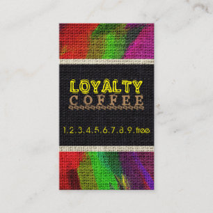 Tarjeta De Fidelización Lealtad del Café Punch Burlap Look #11