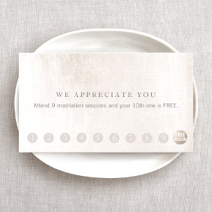Tarjeta De Fidelización Lealtad del cliente 10 Marble blanco punch