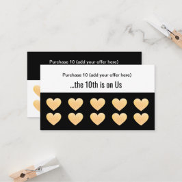 Tarjeta De Fidelización Lealtad del cliente de Heart 10 Salon Punch Gold P