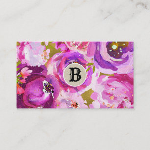 Tarjeta De Fidelización Lealtad del Cliente Floral Moderno Rosa Purpura Do