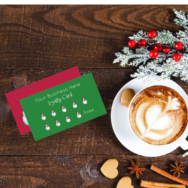 Tarjeta De Fidelización Lealtad empresarial de los navidades Snowman (Subido por el creador)