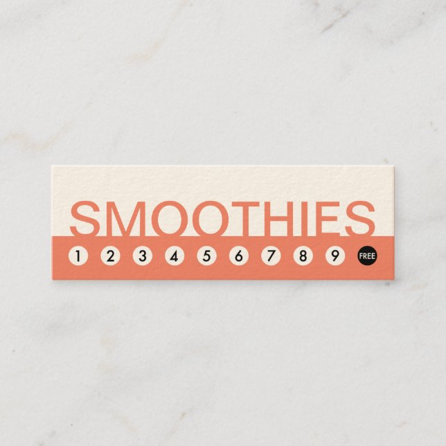 Tarjeta De Fidelización lealtad intrépida del cliente de los SMOOTHIES (Anverso)