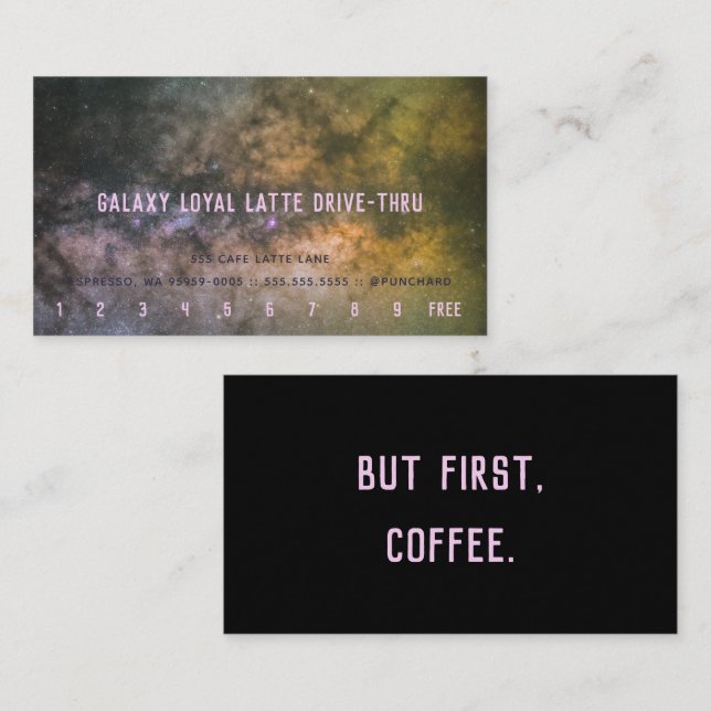 Tarjeta De Fidelización Lealtad Latte Drive-Thru Galaxy Milway Photo (Anverso / Reverso)