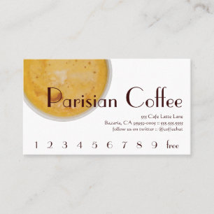 Tarjeta De Fidelización Lealtad parisiense de la bebida del café/tarjeta