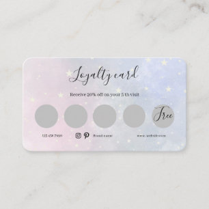 Tarjeta De Fidelización Lealtad plana, acuarela, estrellas