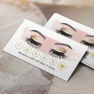 Tarjeta De Fidelización Lealtad rosa de Rubor, artista de maquillaje Eyela