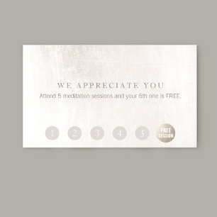 Tarjeta De Fidelización Lealtad simple del cliente 6 Marble blanco